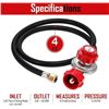 Image 2 : 2 Gas One 2109-Red 4FT 0-20 PSI High Pressure Regulator w/ Hose & Adjustable Dial - New