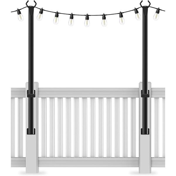 2 Pack of Metal Poles for Hanging Outdoor String Lights(Poles ONLY) - 5FT Pole Size - New in Box