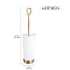 Image 4 : 2 mDesign Compact Plastic Toilet Bowl Brushes with Covered Holder - White/Brass - New