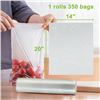 Image 4 : 2 Large Rolls of Clear Plastic Food/Produce Storage Bags - 14" x 20" Size - 350 Bags Per Roll - New