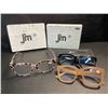 Image 2 : 2 Boxes of JM Oversized Blue-Light Blocking Square Reading Glasses - (3 Each/6 Total) - New!