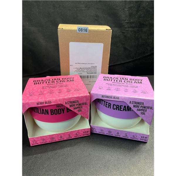 2 Pack of Brazilian Body Butter Creams - Berry & Botanical Bliss - Ultimate Hydration/Glow - 177ml