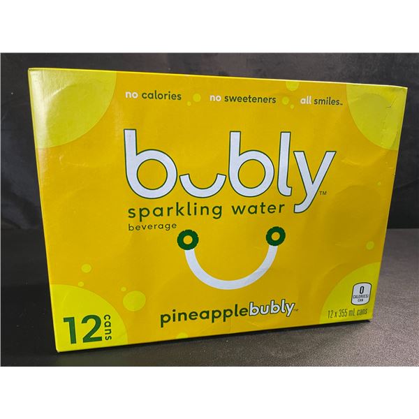 1 Case of Bubly Pineapple Sparkling Water - 12 Cans (355ml Each) - Pineapple Bubly - BB: AL 14/25