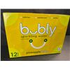 Image 1 : 1 Case of Bubly Pineapple Sparkling Water - 12 Cans (355ml Each) - Pineapple Bubly - BB: AL 14/25