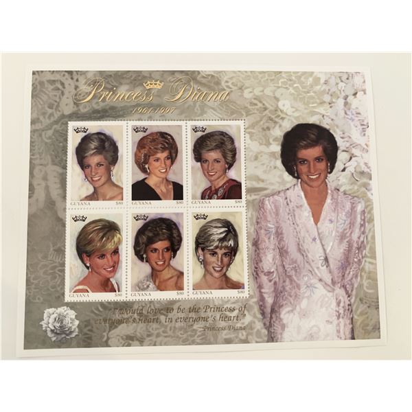 Guyana Diana Princess of Wales commemorative stamp set