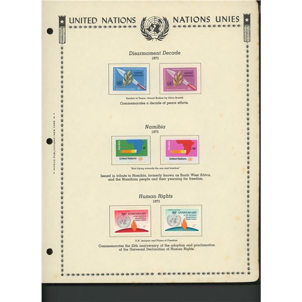 United Nations New York Stamps 1973