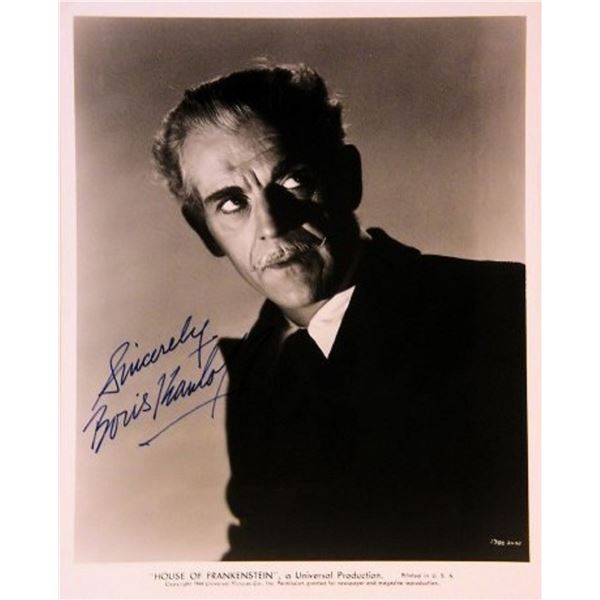 Boris Karloff signed portrait photo