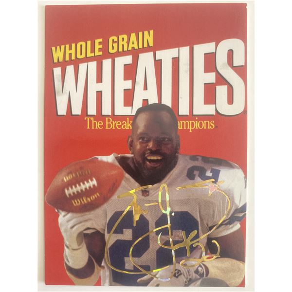 Emmitt Smith facsimile signed Whole Grain Wheaties Card