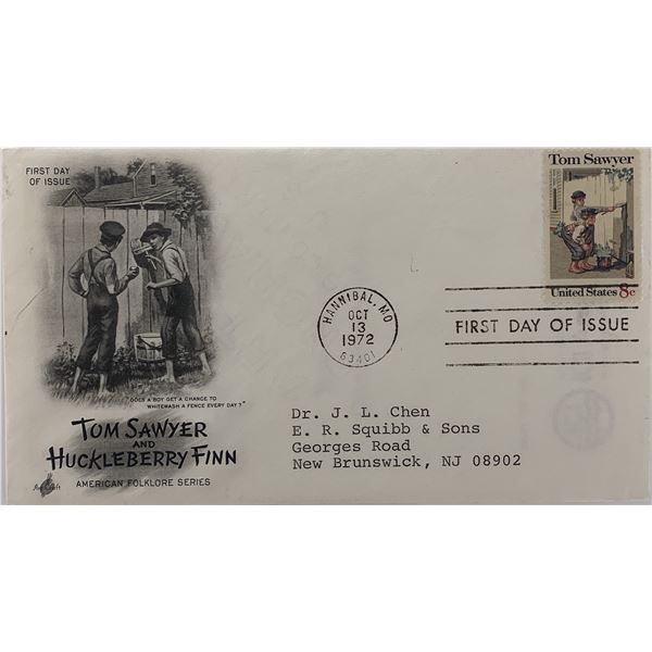 Tom Sawyer and Huckleberry Finn first day cover