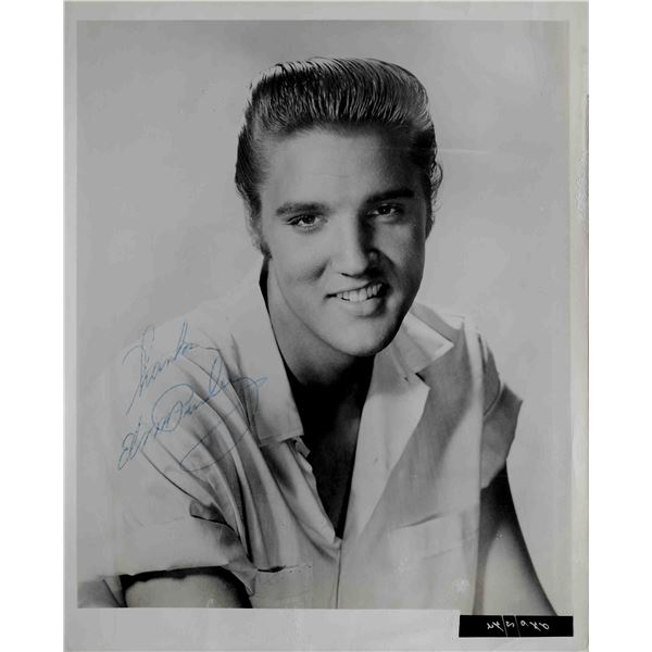 Elvis Presley signed promo photo menu