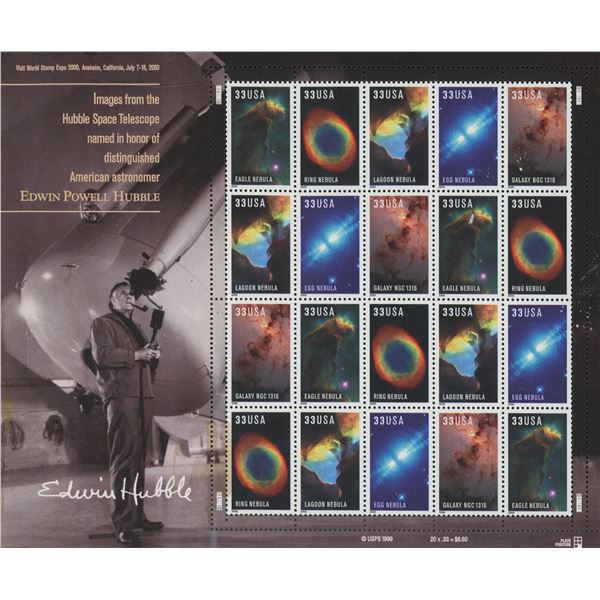 Images from the Hubble Telescope Sheet of 20 Stamps