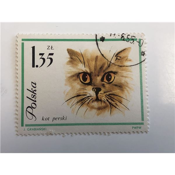 1964 Cat Stamp - Poland