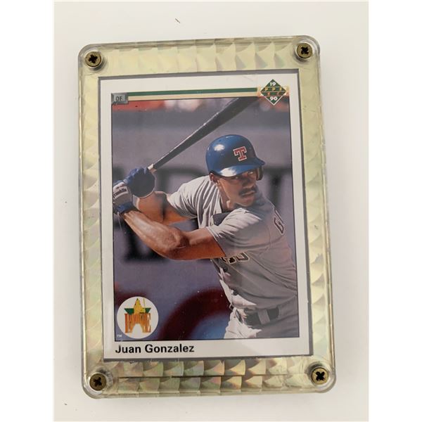Juan Gonzalez Texas Rangers 1990 Upper Deck Framed Baseball Card