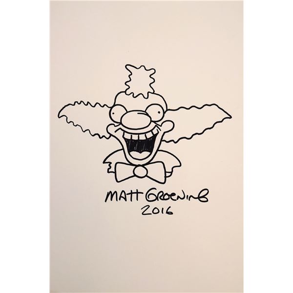 Krusty The Clown drawn and signed sketch