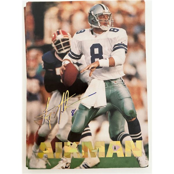 Troy Aikman Dallas Cowboys Facsimile Signed NFL Football Card