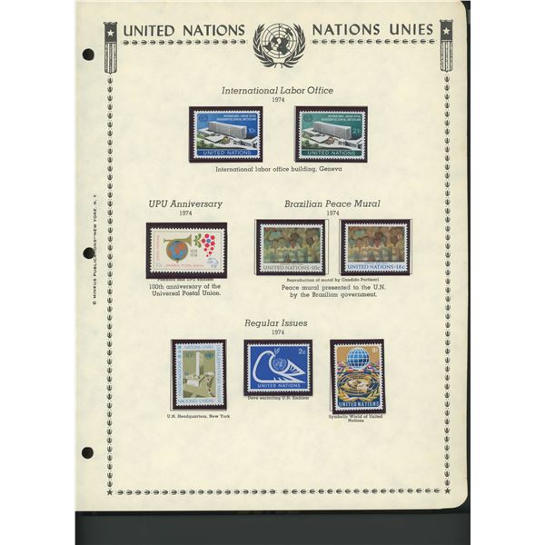 United Nations New York Stamps 1974
