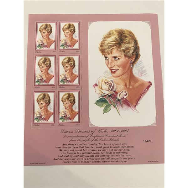 Diana Princess of Wales commemorative stamp set
