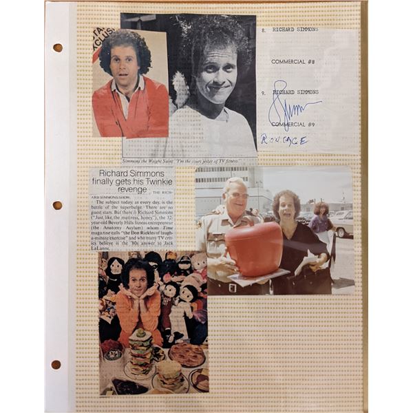 Richard Simmons Photo Album Page with signature cut