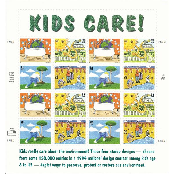 Kids Care Earth Day Stamps