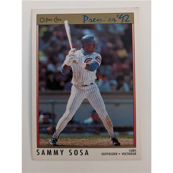 Sammy Sosa Cubs Premier '92 O-Pee-Chee Baseball Card