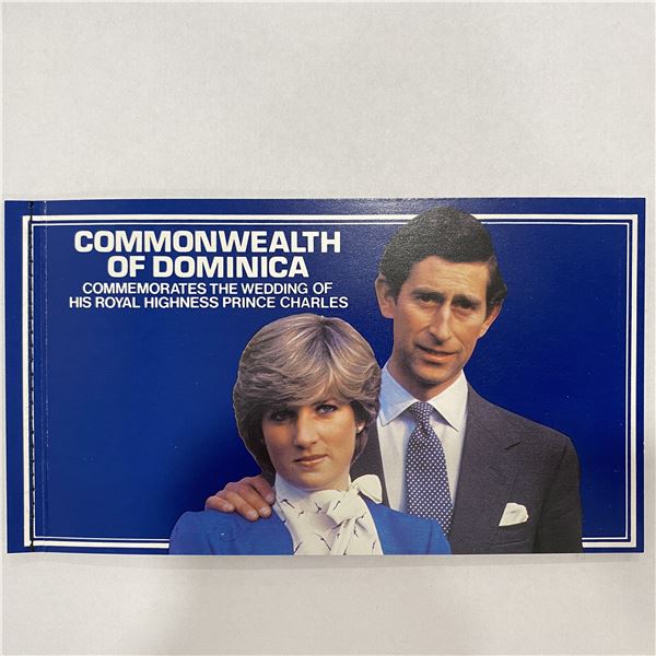 Commonwealth of Dominica stamp booklet commemorating The Royal Wedding of Prince Charles and Lady Di