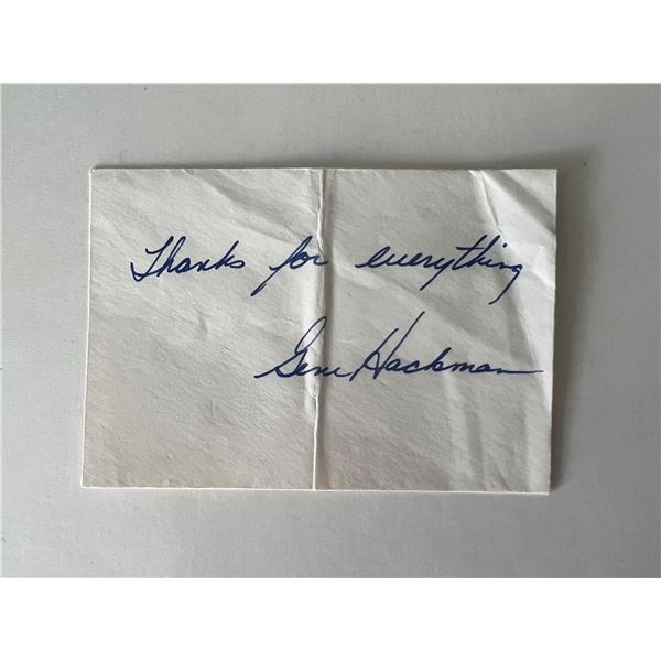 Gene Hackman signed note