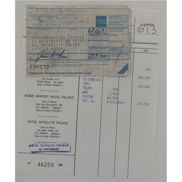 Astronaut Jim Irwin signed receipt