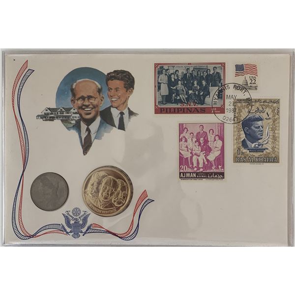 John F. Kennedy commemorative cover with coin