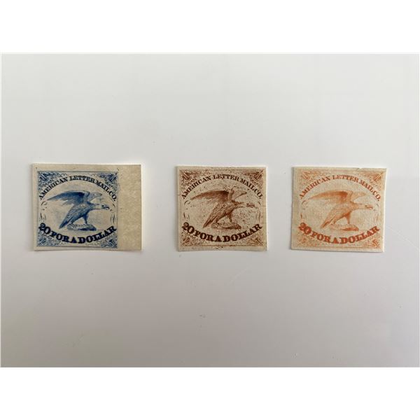 American Letter Mail Company set of 3 stamps