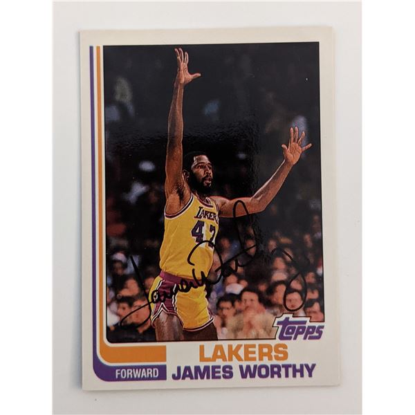 James Worthy Lakers Facsimile Signed Topps Basketball Card 1993