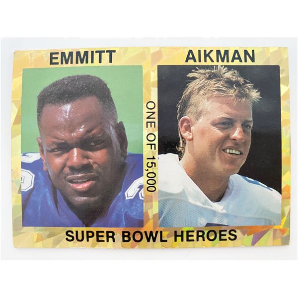 Super Bowl Heroes Emmitt Smith & Troy Aikman Football Card