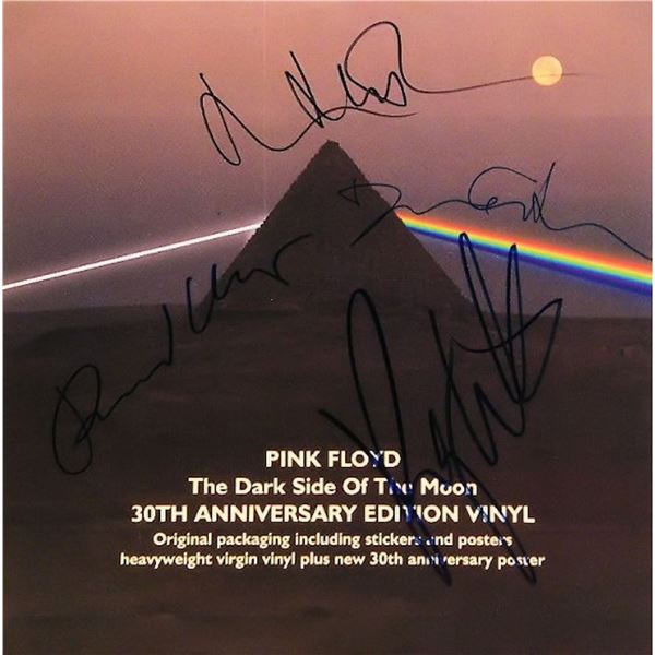 Pink Floyd Dark Side of the Moon band signed Record insert