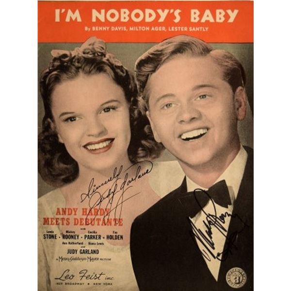 Judy Garland & Mickey Rooney signed sheet music