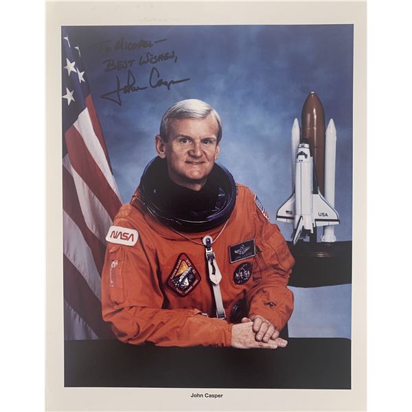 Astronaut John Casper signed official NASA photo