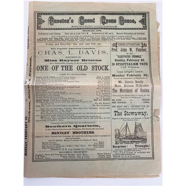 Proctor's Grand Opera House newspaper