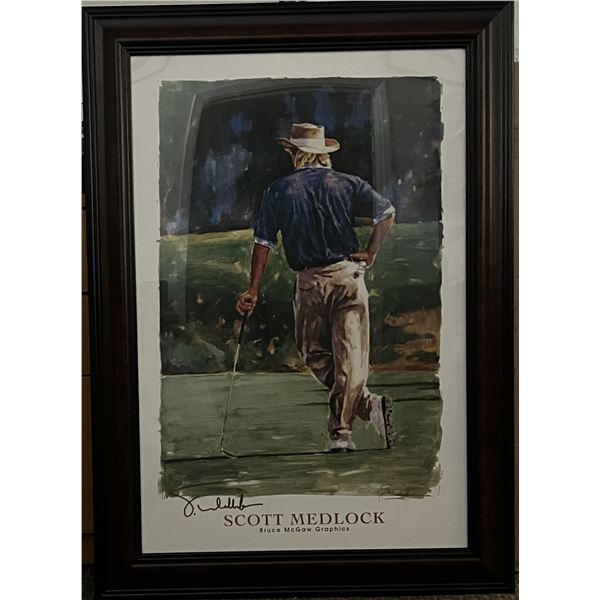 Scott Medlock signed Greg Norman Bruce McGaw graphics print