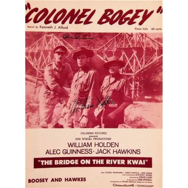William Holden and Alec Guinness signed sheet music