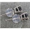 Image 3 : 14K WHITE GOLD 0.7G BLACK DIAMOND 1.02CT EARRINGS
