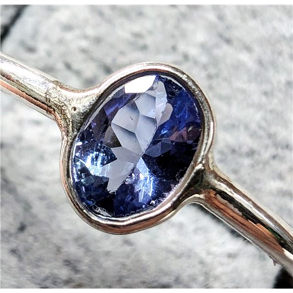 SILVER TANZANITE 0.4CT RING