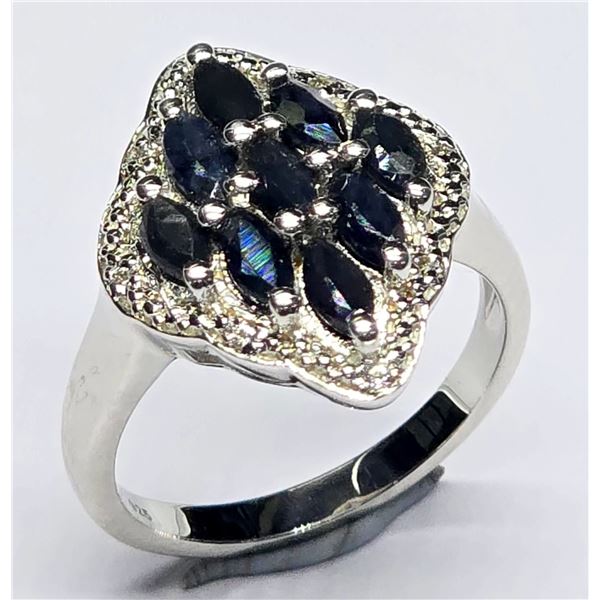 SILVER SAPPHIRE 1.2CT RING