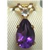 Image 1 : 10K YELLOW GOLD AMETHYST 0.7CT PENDANT