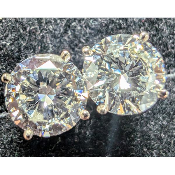 14K WHITE GOLD LAB DIAMOND 2.2CT EARRINGS