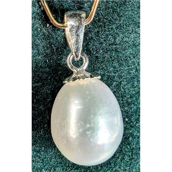 SILVER GENUINE CULTURE PEARL PENDANT
