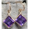 Image 1 : 10K YELLOW GOLD AMETHYST 2.1CT 0.78G EARRINGS
