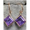 Image 2 : 10K YELLOW GOLD AMETHYST 2.1CT 0.78G EARRINGS