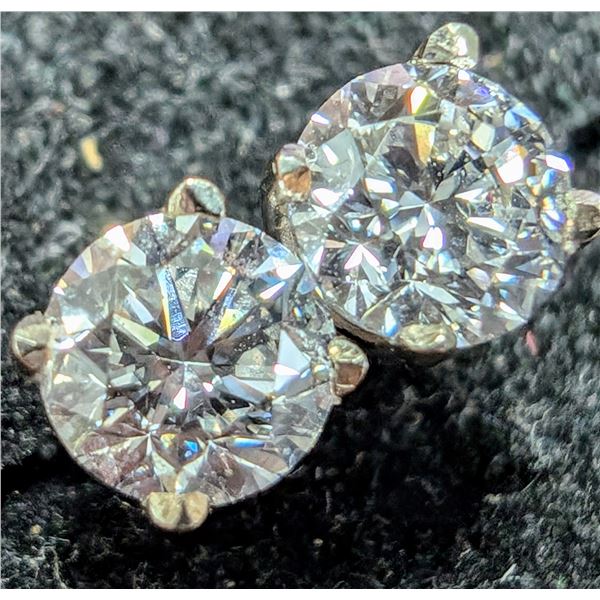14K WHITE GOLD LAB DIAMOND 0.7CT EARRINGS