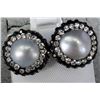 Image 2 : SILVER PEARL AND MARCASITE EARRINGS