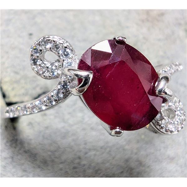 SILVER RUBY 1.7CT RING