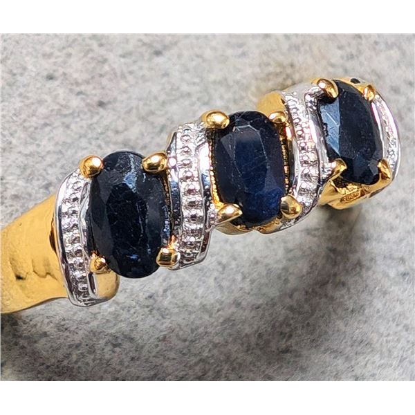 SILVER SAPPHIRE 1CT 2.3G RING