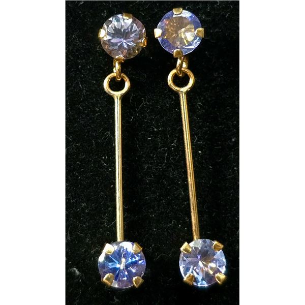 10K TANZANITE 1CT EARRINGS, MADE IN CANADA